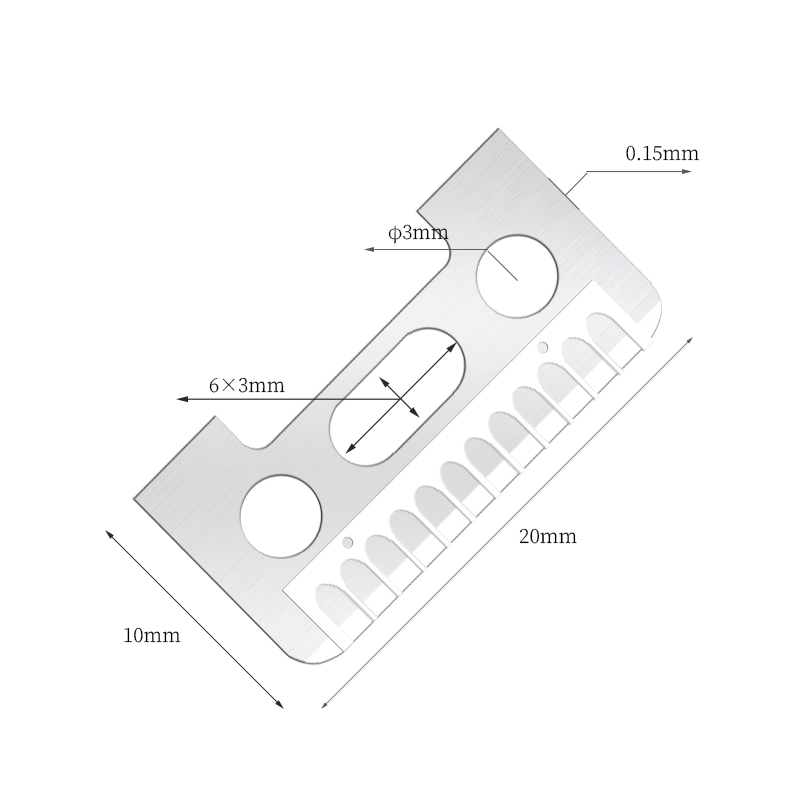 Lame per rasoio per sopracciglia in acciaio inossidabile all'avanguardia su un lato